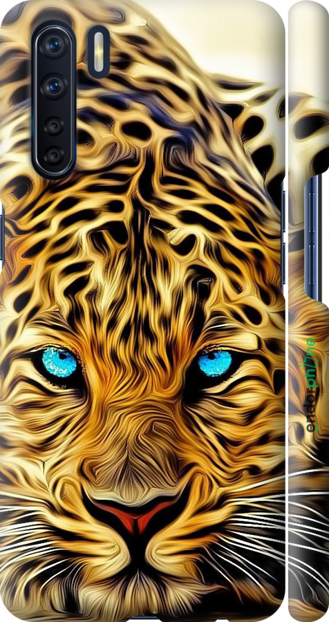 3D пластиковый матовый чехол Леопард для Oppo A91 - 6611m-1884 изображение 