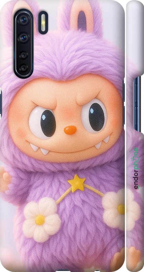 3D пластиковий матовий чехол Лабубу для Oppo A91 - 6708m-1884 изображение 