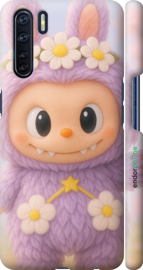3D пластиковий матовий чехол Лабубу 1 для Oppo A91 - 6709m-1884 изображение 