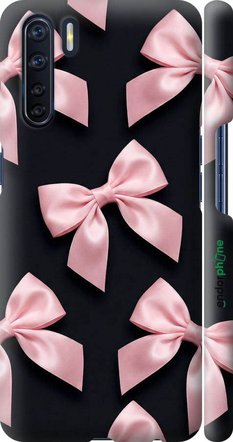 3D пластиковый матовый чехол Coquette Ribbons Dark Coquette для Oppo A91 - 6767m-1884 изображение 