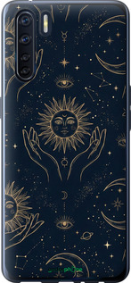 Силиконовый чехол Celestial Harmony: Sun & Moon Gold Mystic Pattern для Oppo A91 - 6778u-1884 изображение 
