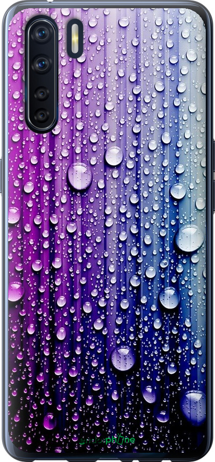 

2D пластиковий чохол "Краплини води" для Oppo A91, Синій