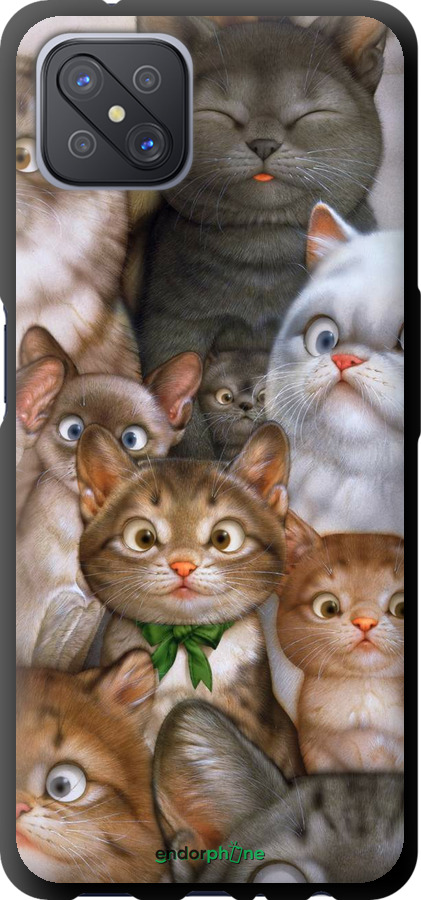 

TPU чорний чохол "Коти" для Oppo A92S