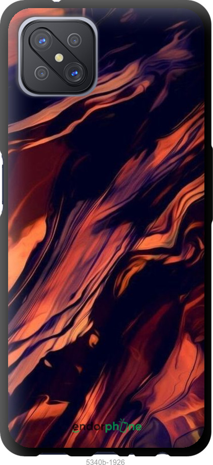 TPU чехол Черно-оранжевая абстракция для Oppo Reno 4 Z - 5340b-2278 изображение 