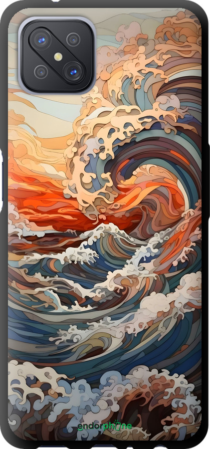 TPU чехол Арт волны для Oppo Reno 4 Z - 6324b-2278 изображение 
