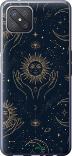 Силиконовый чехол Celestial Harmony: Sun & Moon Gold Mystic Pattern для Oppo A92S - 6778u-1926 изображение 