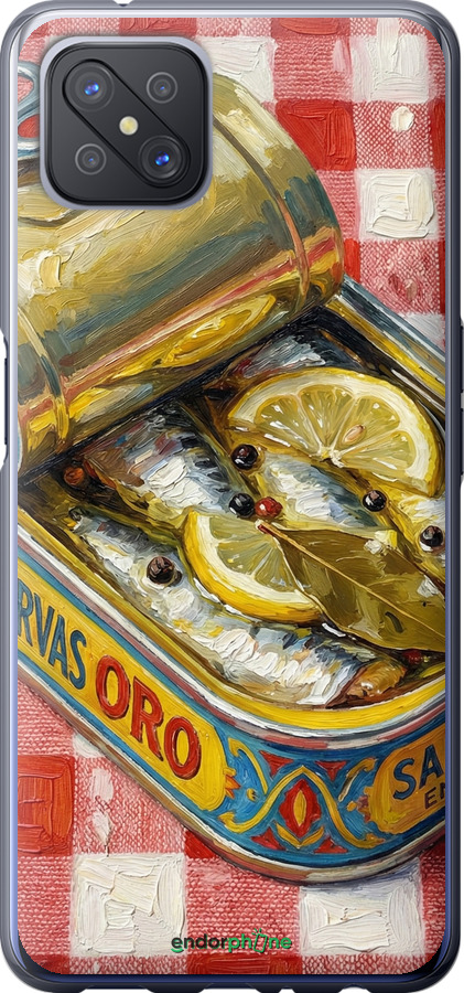 Силиконовый чехол Vintage Sardine Tin Phone для Oppo Reno 4 Z - 6772u-2278 изображение 