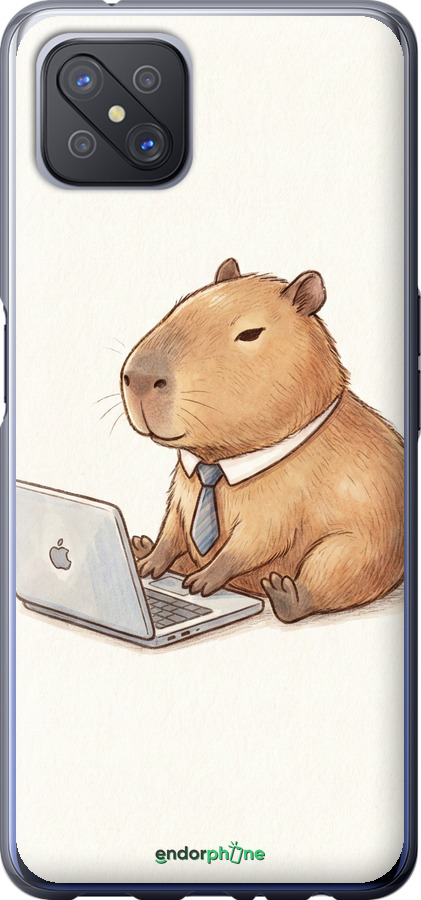 Силиконовый чехол Funny Capybara CEO Working для Oppo Reno 4 Z - 6777u-2278 изображение 