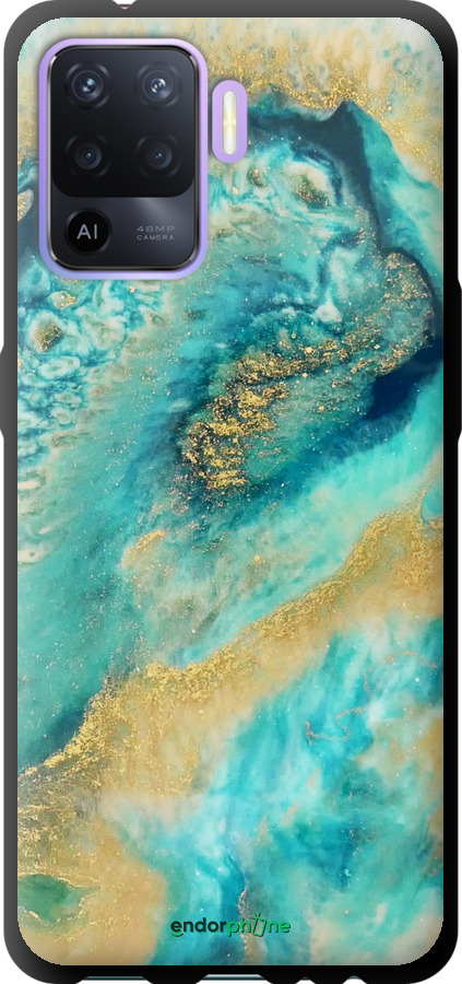 TPU чехол Green marble для Oppo A94 - 4365b-2287 изображение 