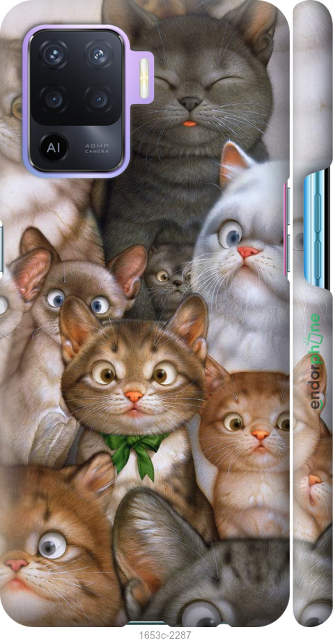 

3D пластиковий матовий чохол "Коти" для Oppo A94
