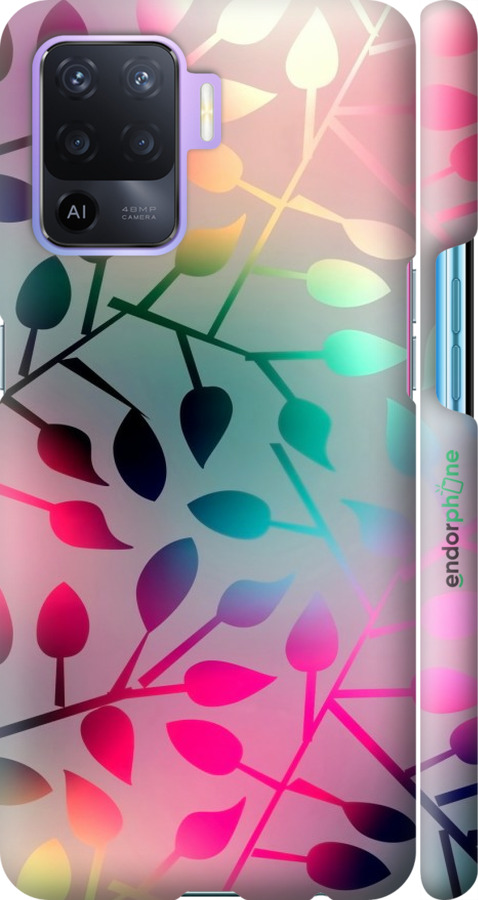 

3D пластиковий матовий чохол "Листя" для Oppo A94