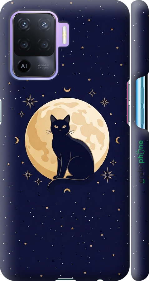 3D пластиковый матовый чехол Cute Cat Celestial/Witchy для Oppo A94 - 6787m-2287 изображение 