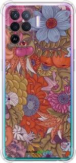 Силикон с усиленными углами чехол Абстрактные цветы для Oppo A94 - 6526sp-2287 изображение 