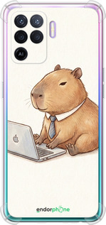 Силіконовий протиударний с посиленими кутами чехол Funny Capybara CEO Working для Oppo Reno5 Lite - 6777sp-2312 изображение 