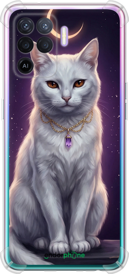 Силіконовий протиударний с посиленими кутами чехол Mystic White Cat Gothic Dark Purple Gold для Oppo A94 - 6805sp-2287 изображение 