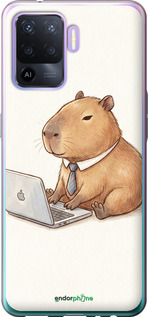2D пластиковый чехол Funny Capybara CEO Working для Oppo Reno5 Lite - 6777t-2312 изображение 