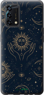 Силиконовый чехол Celestial Harmony: Sun & Moon Gold Mystic Pattern для Oppo A95 - 6778u-2345 изображение 