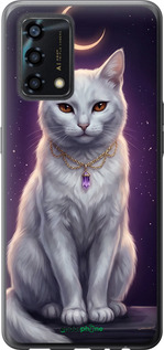 Силиконовый чехол Mystic White Cat Gothic Dark Purple Gold для Oppo A95 - 6805u-2345 изображение 