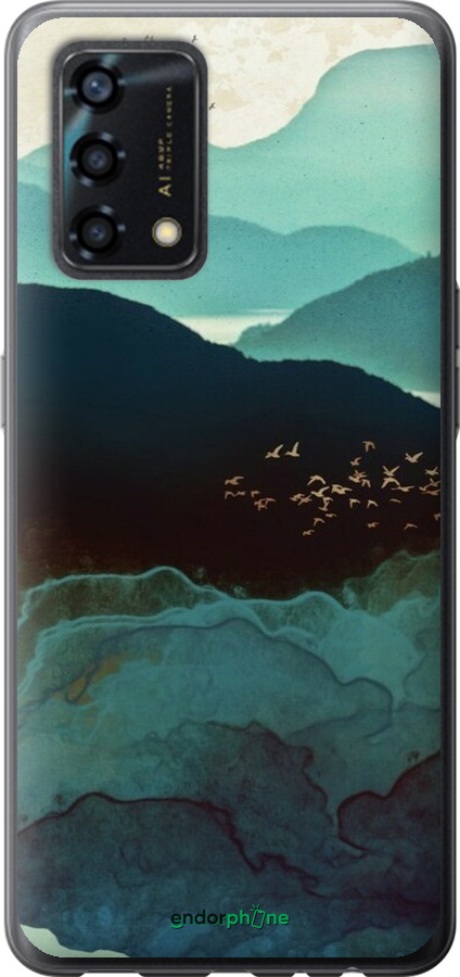 Силиконовый чехол С изображением гор Индиго для Oppo A95 - 6484u-2345 изображение 