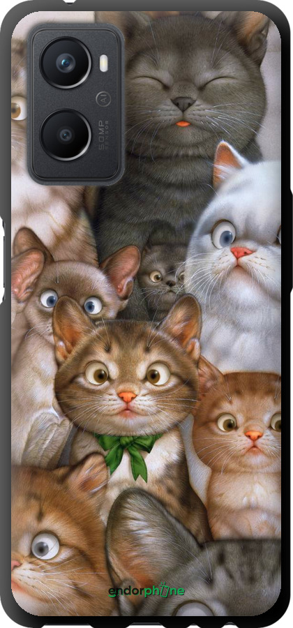

TPU чорний чохол "Коти" для Oppo A96