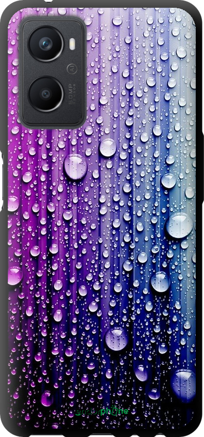 

TPU чорний чохол "Краплини води" для Oppo A96, Синій