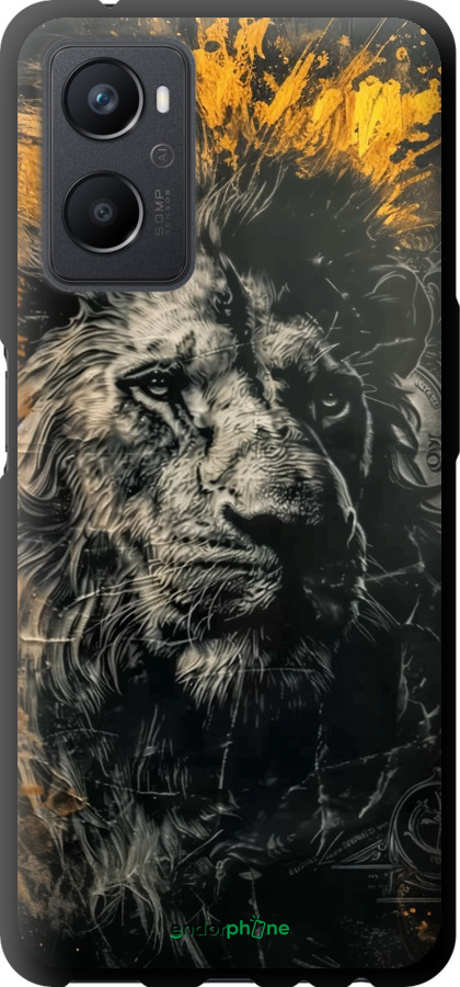 TPU чехол Лев у золотих фарбах для Oppo A96 - 6155b-2598 изображение 