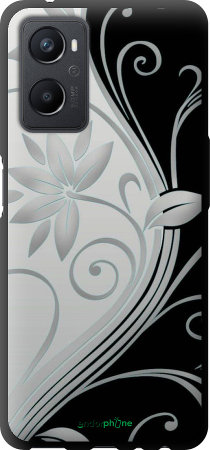 TPU чехол Квіти на чорно-білому фоні для Oppo A96 - 840b-2598 изображение 