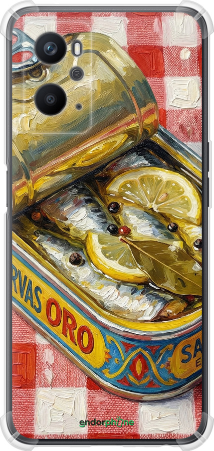 Силикон с усиленными углами чехол Vintage Sardine Tin Phone для Oppo A96 - 6772sp-2598 изображение 