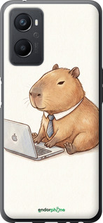 Силіконовий чехол Funny Capybara CEO Working для Oppo A96 - 6777u-2598 изображение 