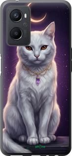 Силиконовый чехол Mystic White Cat Gothic Dark Purple Gold для Oppo A96 - 6805u-2598 изображение 