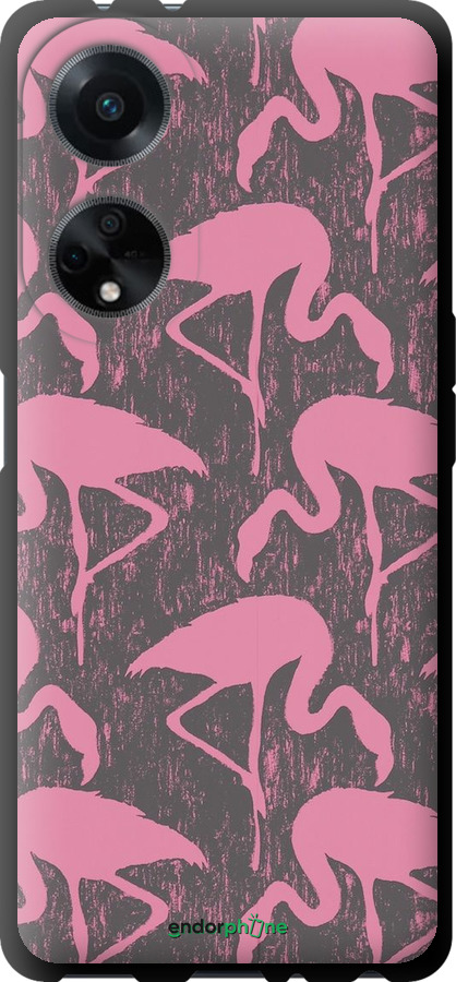 TPU чехол Vintage-Flamingos для Oppo A98 - 4171b-3115 изображение 