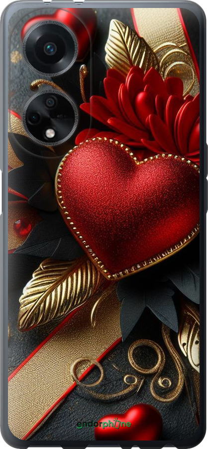 Силиконовый чехол Сердечки v2 для Oppo A98 - 5832u-3115 изображение 
