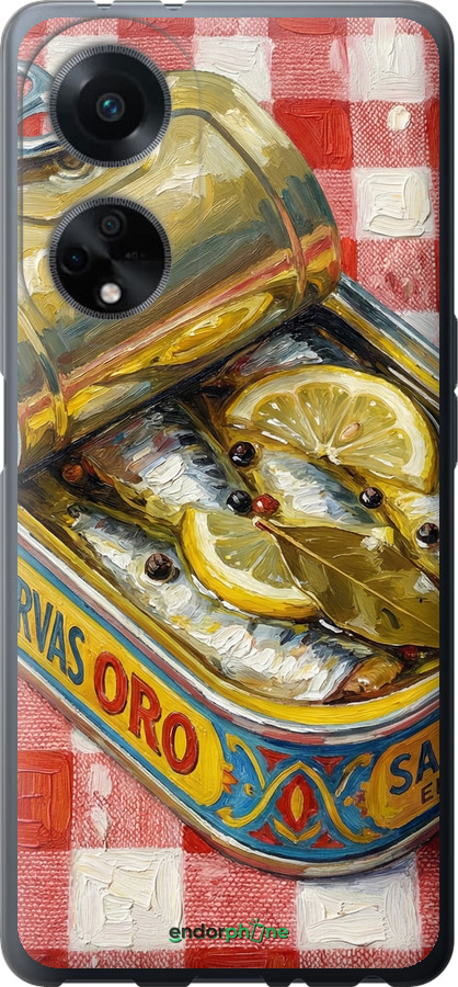 Силиконовый чехол Vintage Sardine Tin Phone для Oppo A98 - 6772u-3115 изображение 
