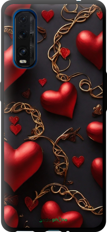 TPU чехол Сердечки для Oppo Find X2 - 5831b-1891 изображение 