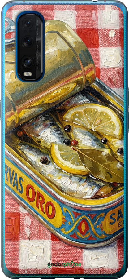Силиконовый чехол Vintage Sardine Tin Phone для Oppo Find X2 - 6772u-1891 изображение 