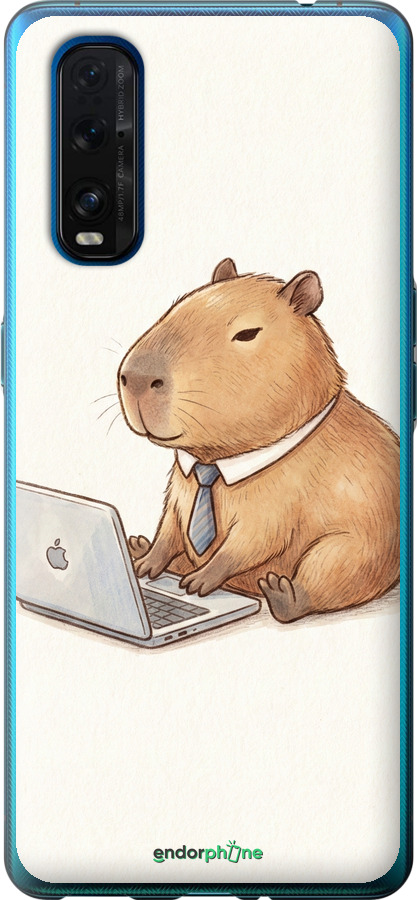 Силиконовый чехол Funny Capybara CEO Working для Oppo Find X2 - 6777u-1891 изображение 