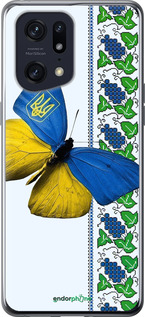 Силиконовый чехол Желто-голубая бабочка для Oppo Find X5 Pro - 1054u-2603 изображение 