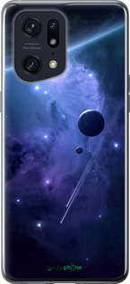 Силиконовый чехол Планеты в синем космосе для Oppo Find X5 Pro - 171u-2603 изображение 