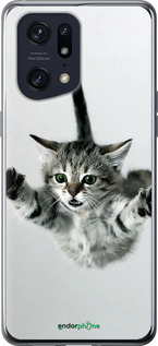 Силіконовий чехол Літаюче кошеня для Oppo Find X5 Pro - 2322u-2603 изображение 