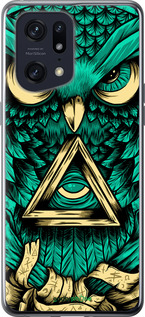 Силиконовый чехол Сова Арт-тату для Oppo Find X5 Pro - 3971u-2603 изображение 