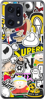 Силиконовый чехол Popular logos для Oppo Find X5 Pro - 4023u-2603 изображение 