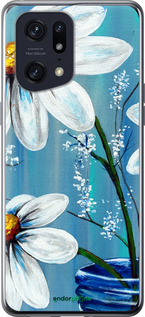 Силиконовый чехол Красивые арт-ромашки для Oppo Find X5 Pro - 4031u-2603 изображение 