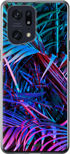 Силиконовый чехол Папоротник под ультрафиолетом для Oppo Find X5 Pro - 4069u-2603 изображение 