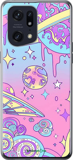 Силиконовый чехол Розовая галактика для Oppo Find X5 Pro - 4146u-2603 изображение 