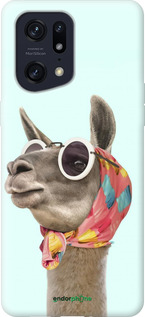 Силиконовый чехол Модная лама для Oppo Find X5 Pro - 4479u-2603 изображение 