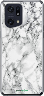 Силиконовый чехол Мрамор белый для Oppo Find X5 Pro - 4480u-2603 изображение 