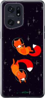 Силіконовий чехол Лисички в космосі для Oppo Find X5 Pro - 4519u-2603 изображение 