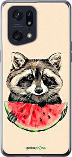 Силіконовий чехол Єнотик з кавуном для Oppo Find X5 Pro - 4605u-2603 изображение 