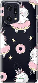 Силиконовый чехол Единорожки для Oppo Find X5 Pro - 4659u-2603 изображение 