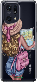 Силиконовый чехол Девушка с картой для Oppo Find X5 Pro - 4704u-2603 изображение 